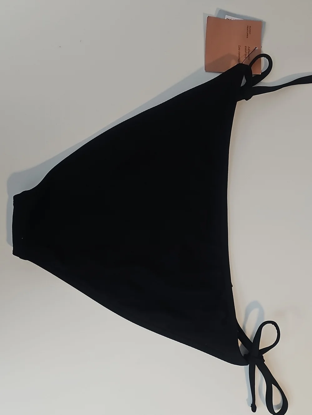 Shade & Shore Womens M Black Ribbed Bikini Set w Bralette Top & Side-Tie Bottoms